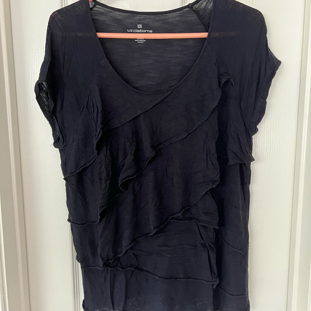 Liz Claiborne Black tiered top